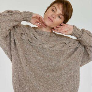 Cable Knit Dolman Sleeve Sweater